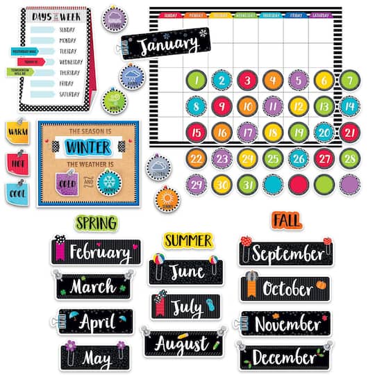 Bold Bright Calendar Bulletin Board Set Michaels bold-bright-calendar-bulletin-board-set-michaels